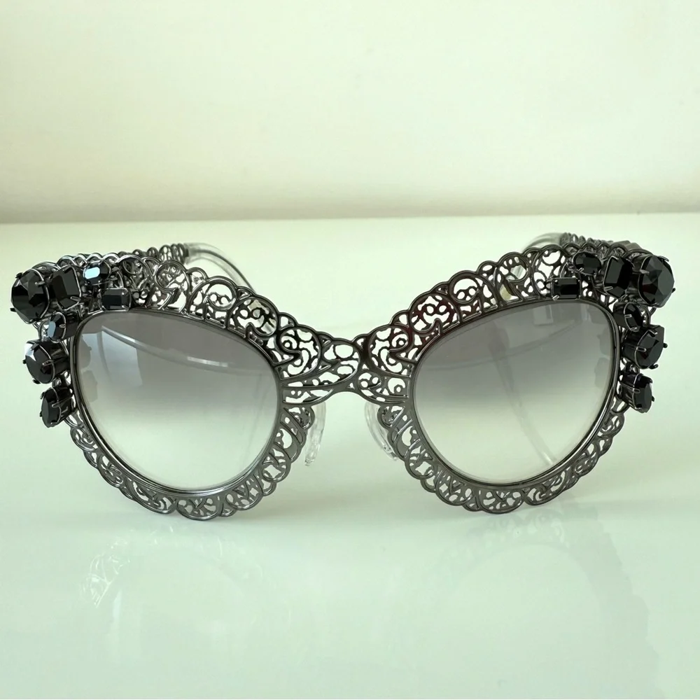 Dolce&Gabbana rhinestone runway women sunglasses Authentic Retail 1250$
